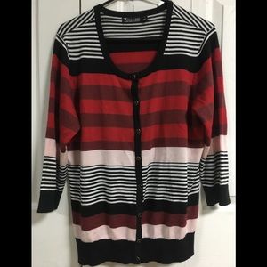 NY&Co Multicolored Striped Cardigan